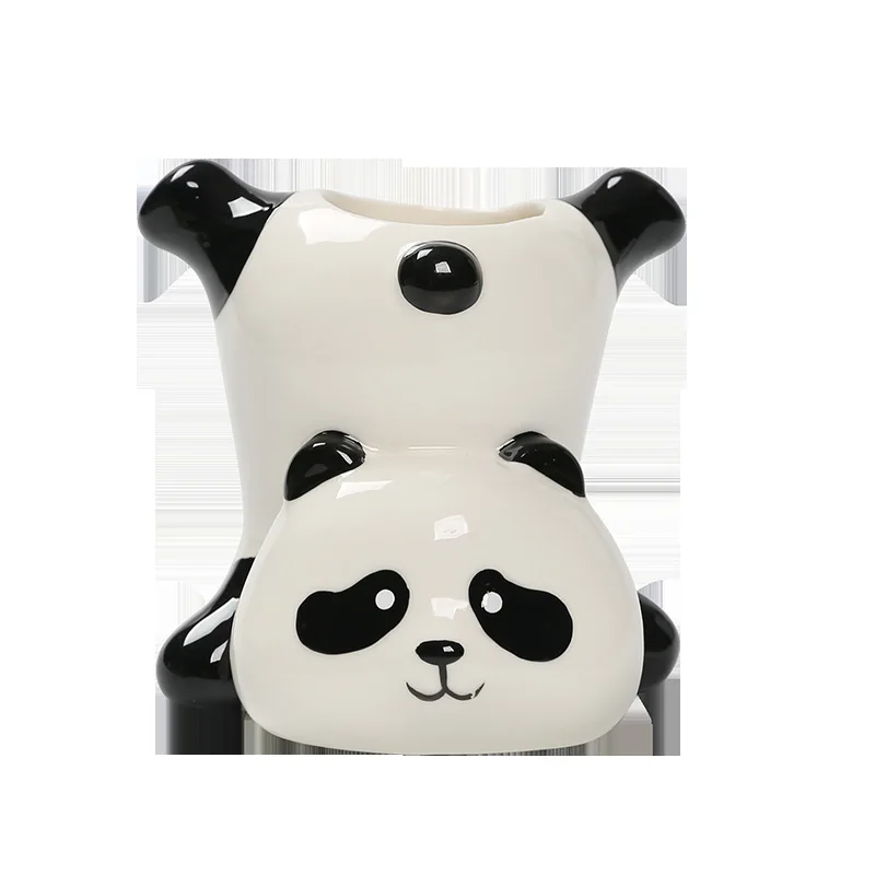 Cute Ceramic Panda Toothbrush Holder - Creative New Style for Bathroom Sink Countertop