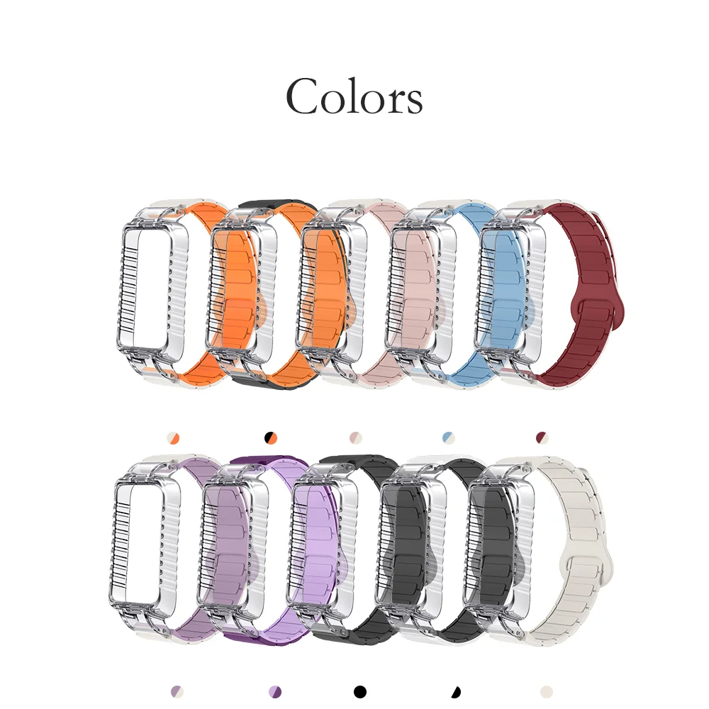 Custodia protettiva per cinturino orologio magnetico da 12 mm per Honor 9 Armor Style Fibbia stabile Cinturino in silicone leggero a sgancio rapido unisex