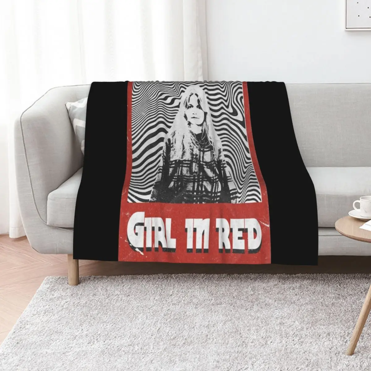 

Girl in red | Retro Throw Blanket Winter beds Multi-Purpose Shaggy Decorative Throw Blankets