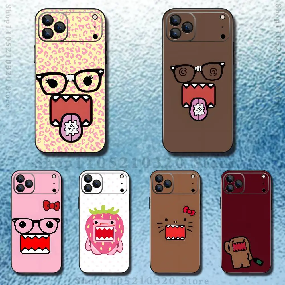 

Cute D-Domo Phone Case For iPhone 17,16,15,14,13,12,11 ,Pro Max,XS,X,XR,SE,Mini,8,7,Soft Silicone Black Cover