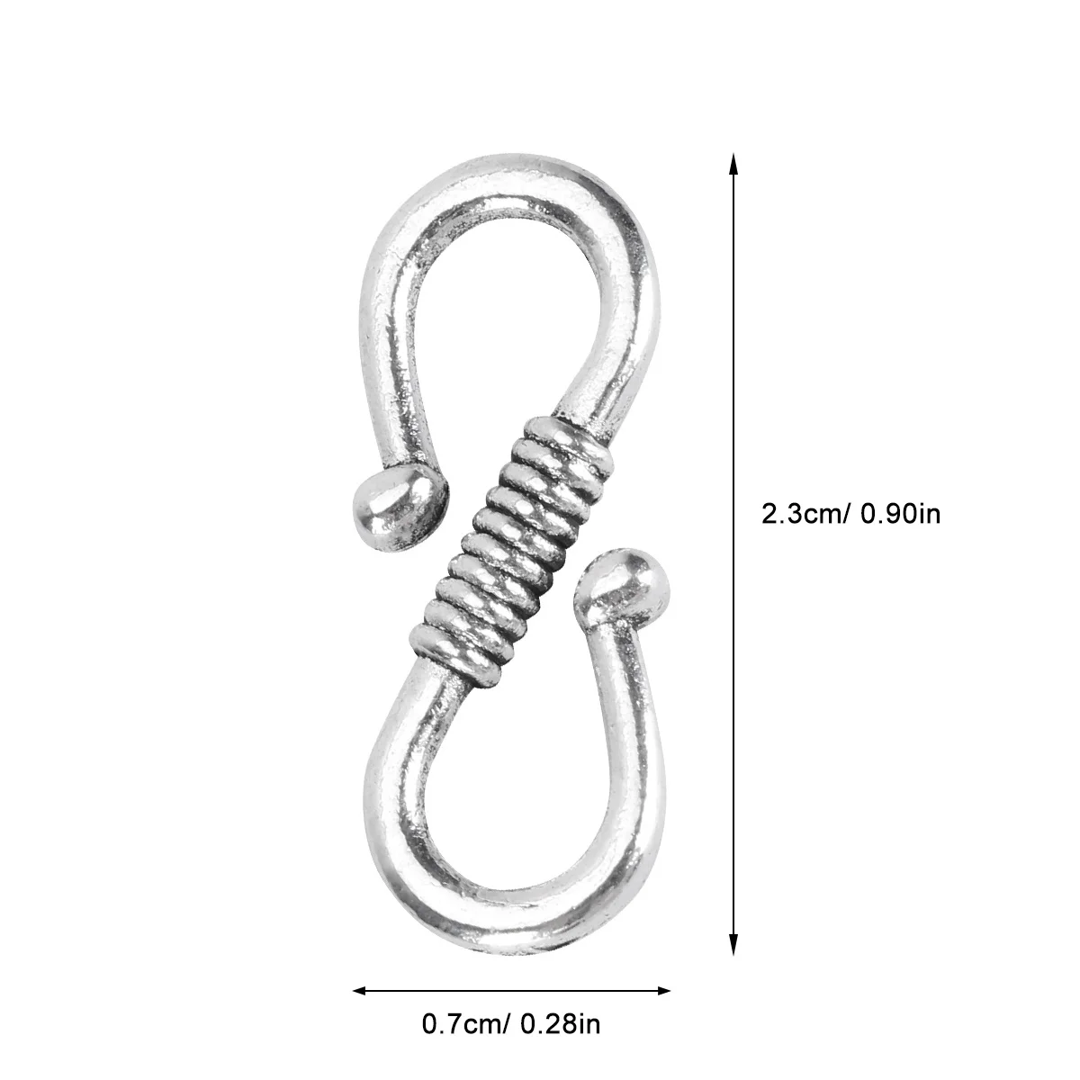 40Pcs Vintage Tibetan Silver S Hook Toggle Clasps Alloy Jewelry Accessories for DIY S Clasp Alloy Clasp