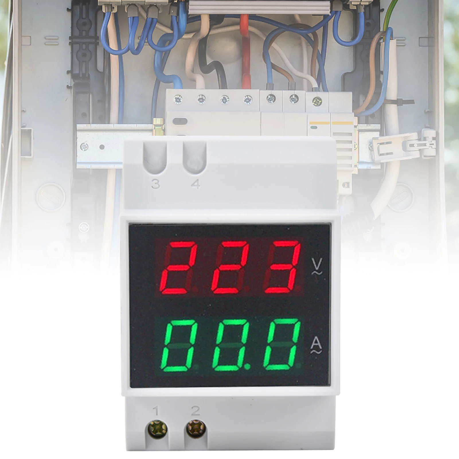 

Digital Voltage Meter DIN-RAIL High Accuracy Double Display Voltmeter Ammeter AC80-300V AC0-99.9A Digital Meter Voltmeter