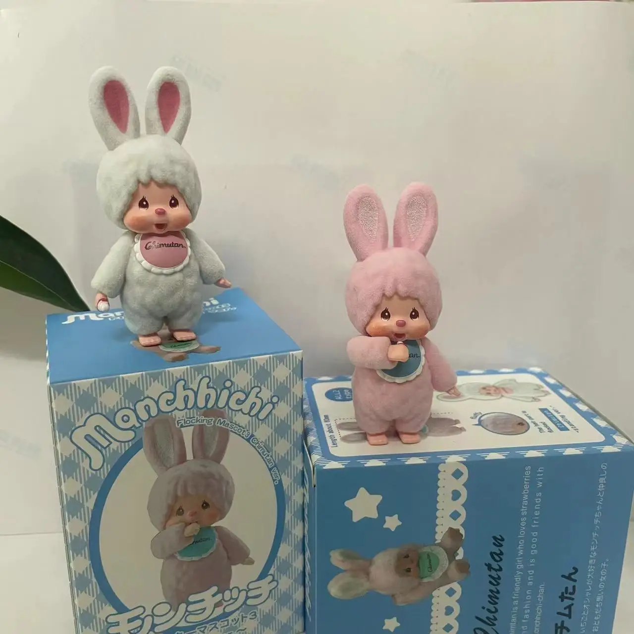 In Stock Monchichi Couple Stand Cute Fashionable Flocking Doll Mystery Box Model Statue Birthday Fans Christmas Gifts Toy