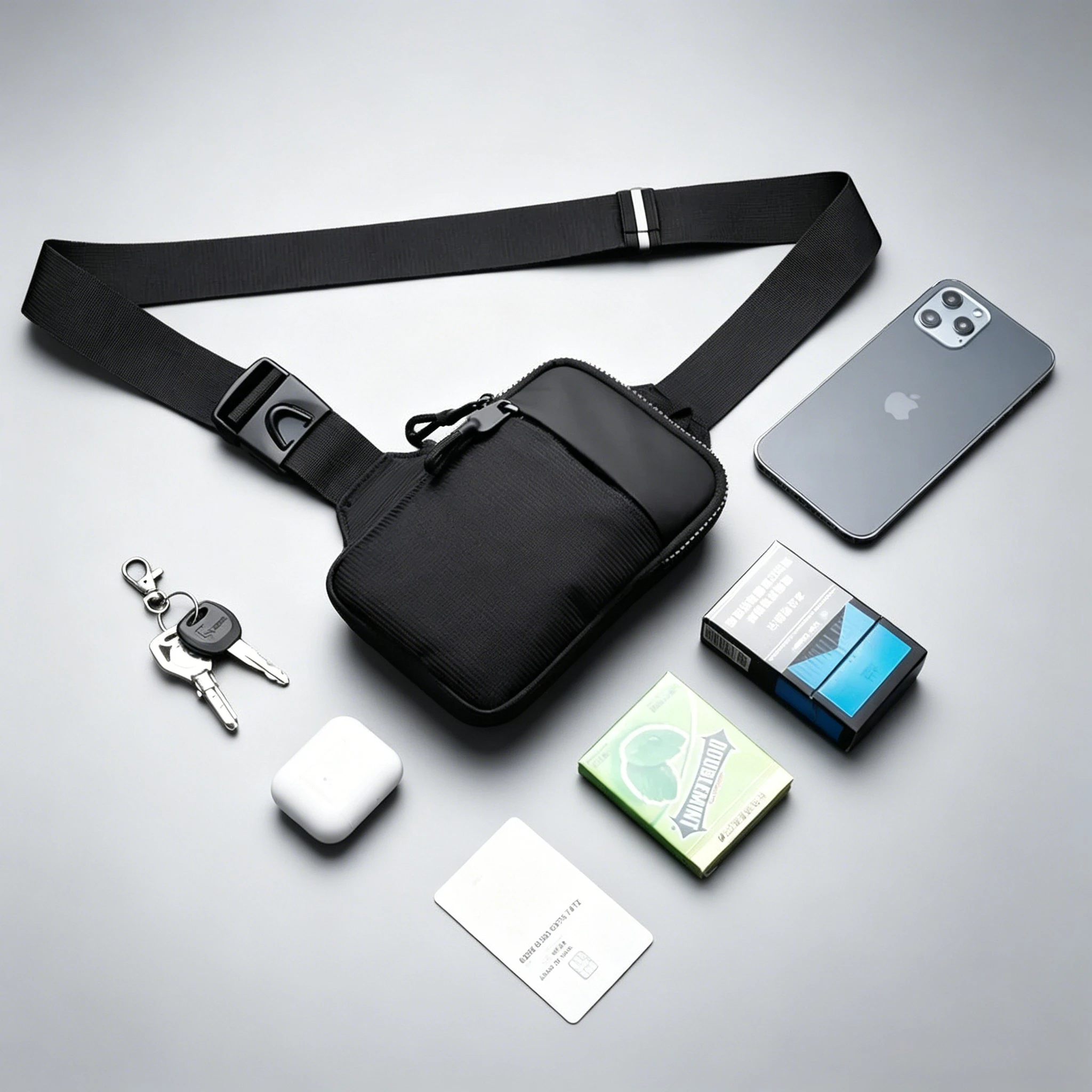 

Nylon Waterproof Mini Chest Bag Men Women Casual Sling Crossbody Shoulder Pack for Running Cycling Outdoor Travel