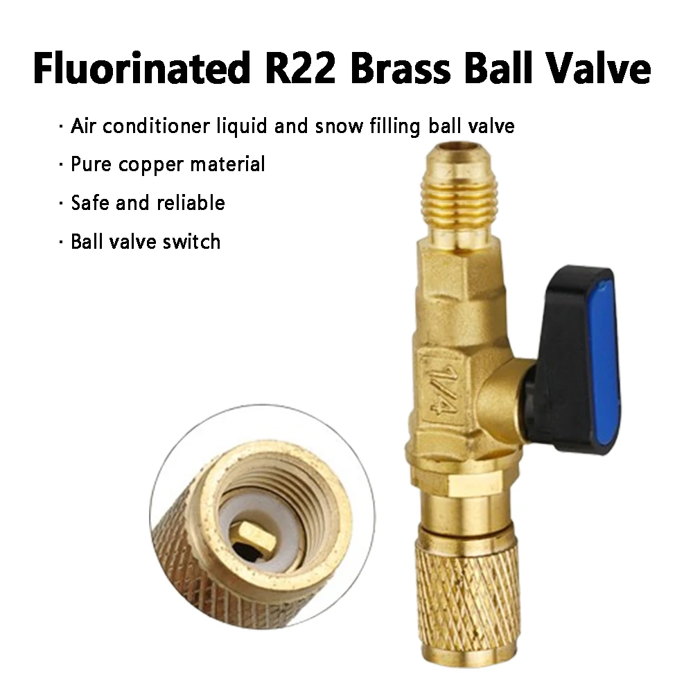 Air Conditioner Refrigerator Liquid and Fluorine Safety Valve R22 Ball Valve Switch Antifreeze Manual Fluorine Maintenance Tool