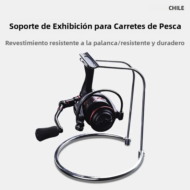 CHILENT Spinning Reel Metal Display Stand Stainless Steel Lure Fishing Reel Holder Hanger Storage Rack Fishing Accessories