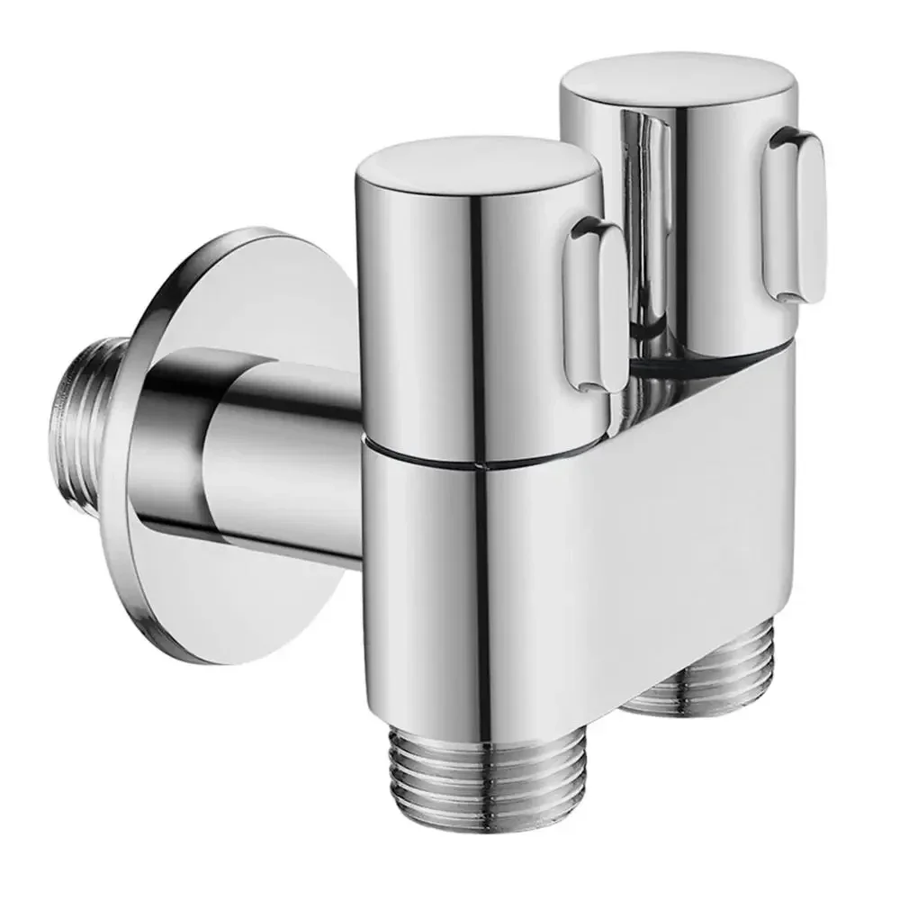 Inlet and Outlet Stainless Steel Inlet Valve Fittings Valve Toilet Parts for Bathroom Balcony Kitchen Use Bathroom Accessories