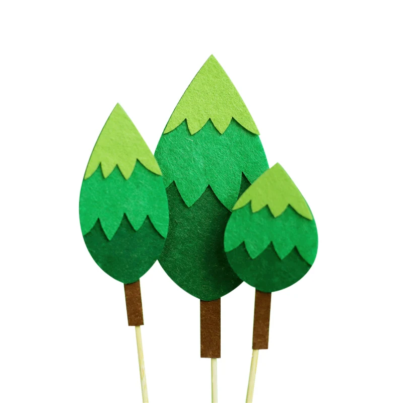 

Cake Decoration Felt Triangular Small Tree Card Insert Forest Multi-layer Tree Accessories Ornaments