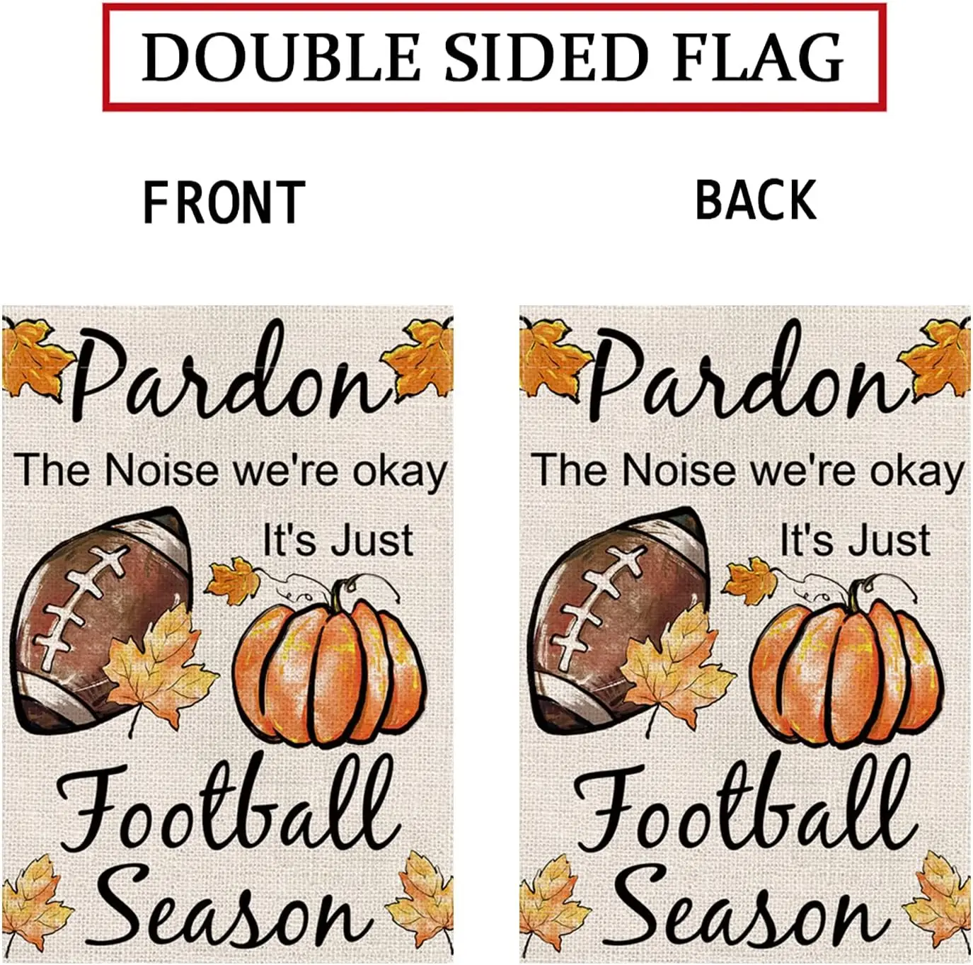 علم حديقة الخريف لكرة القدم والقرع إنه مجرد موسم كرة القدم أعلام الخريف الخيش العمودي أعلام ترحيب مزدوجة الجوانب S JHH
