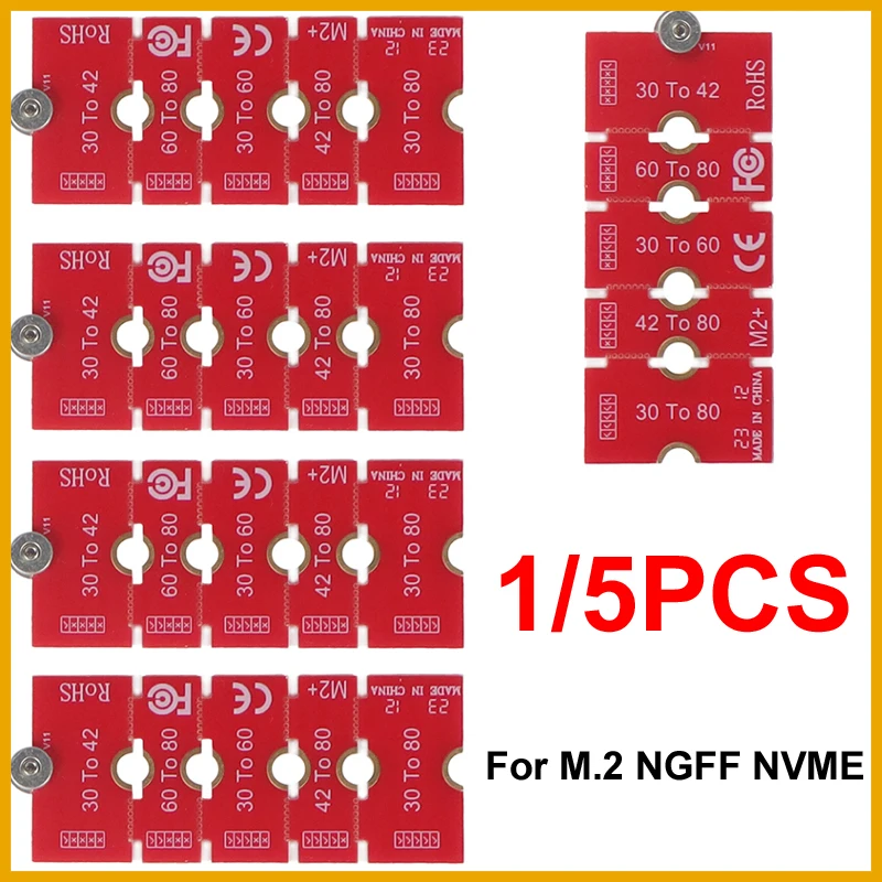 

1/5PCS M.2 NGFF NVME SSD Extension Bracket Transfer 2230 2242 2260 2280 Length Extend Adapter Bracket Card Plate Change Long Siz