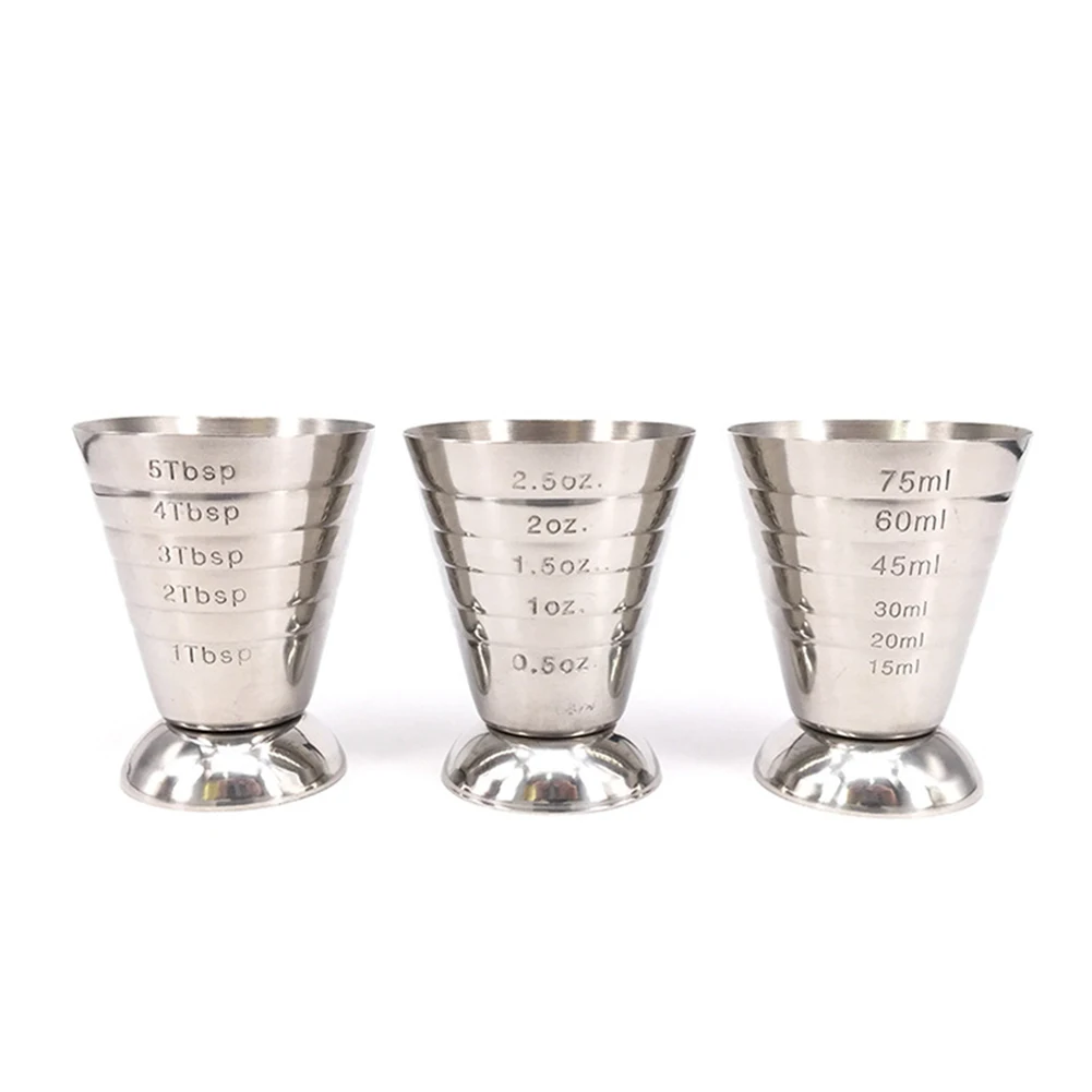 High Quality Quality Is Guaranteed Measure Cup Beaker 75ml Bottom Diameter: 4.5cm Height: 6.9cm Stainless Steel