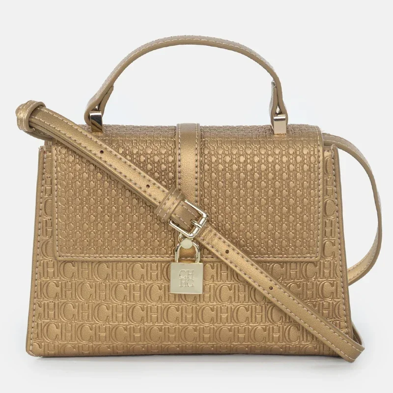CHCH العلامة التجارية الفاخرة حقيبة حمل نسائية حساسة المدمجة مشبك طباعة قفل تصميم تنوعا بسيط بلون حقيبة كتف نسائية