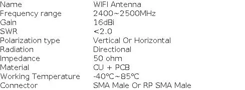 Scheda Di Rete Del Router Ad Alto Guadagno 2,4 G 25 DBi Yagi