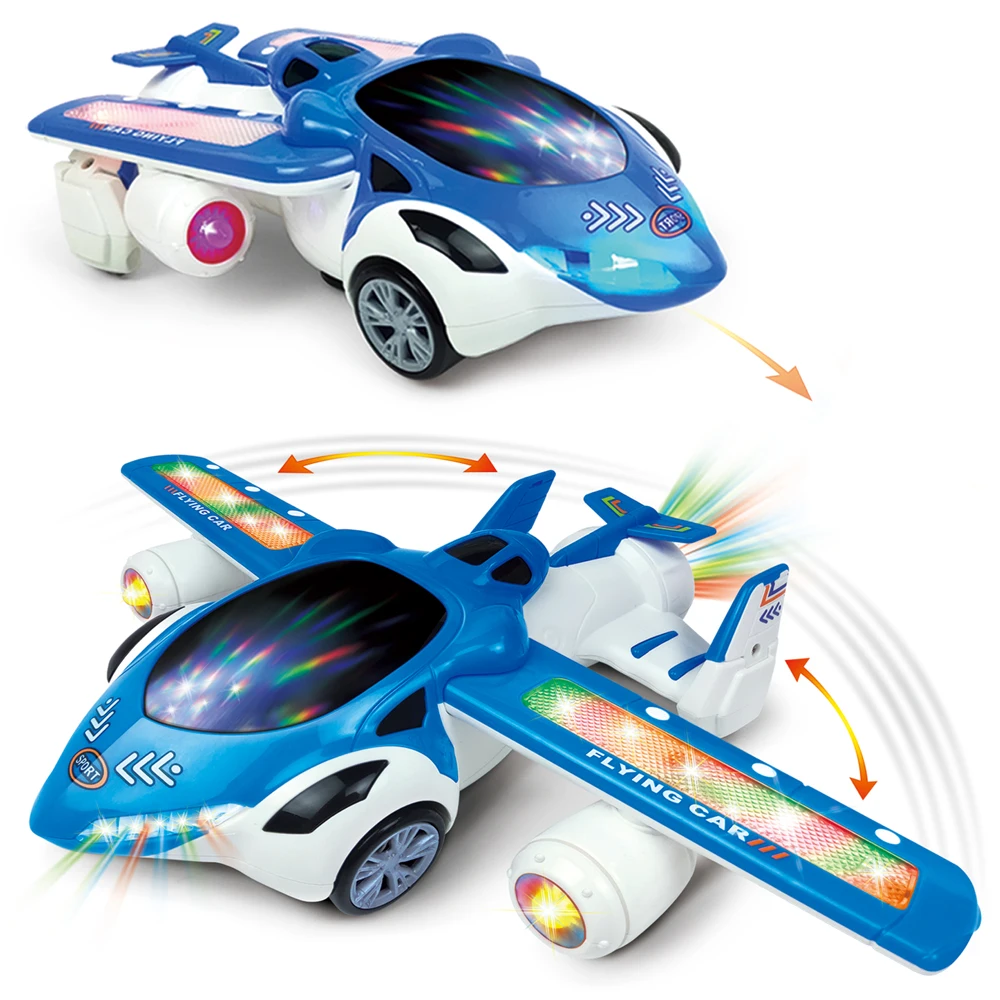 

Kids Electric Dancing Deformation 360 Degree Rotary Universal Lighting Music Kids Aircraft Car Toy Child boy Girl Birthday Gifts