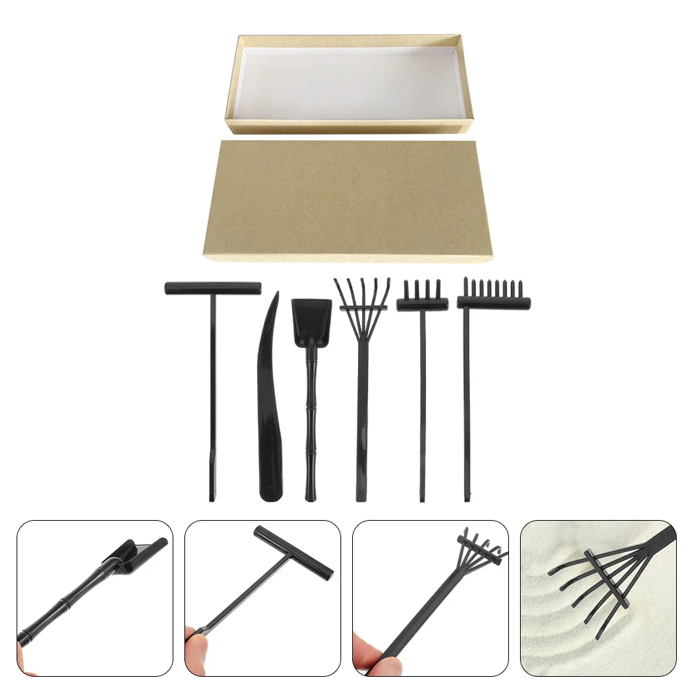 

Zen Sand Rake Set Garden Accessories Rakes Kit Supplies Table Decoration for Desk Tools Decorative Drawing Plants