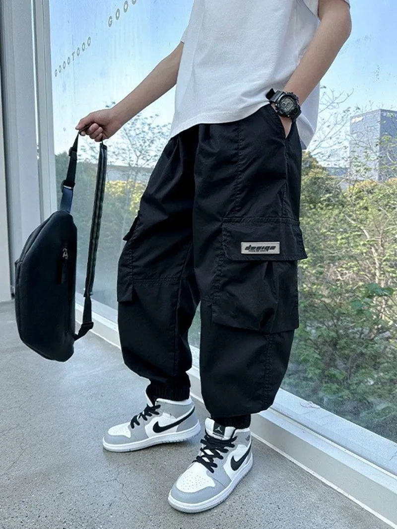 Cargo Pants For Boys Hight Quality Spring Autumn Children Trousers Casual Kids Streetwear Pants Teenage Clothes For 110-170cm image 2