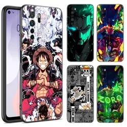 Luffy Gear 5 Black Silicone Phone Case For Huawei Nova 11 12 Ultra 9 10 SE Pro 11E 11i 12i Y70 Plus Y60 Y61 Y71 Y72 Y90 Y91