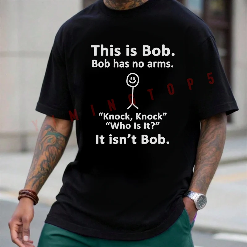 This Is Bob - Knock Knock Joke Motorcycle T-Shirt Motorrad Fans New Fashion Summer Cotton Men Short Sleeve O-Neck Tee