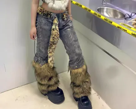 American High Corduroy Splicing Personality Feminine Low Rise Rivet Micro Flared Floor Pants Fashion Versatile Street Trousers