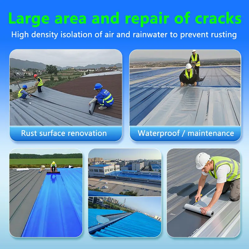 فيلم مقاوم للماء على السطح الرمادي، شريط مقاوم للماء قابل للالتصاق، عرض 50 سم * طول 5 متر، يمكن لصق طبقة حماية ممزقة، ويمنع الصدأ على السطح المعدني