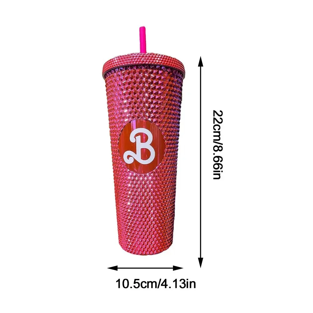 710ml 24oz Plastic Straw Cup Large Capacity Beverage Juice Cups BPA Free Water Cups With Straw Kitchen Barware Drinkware