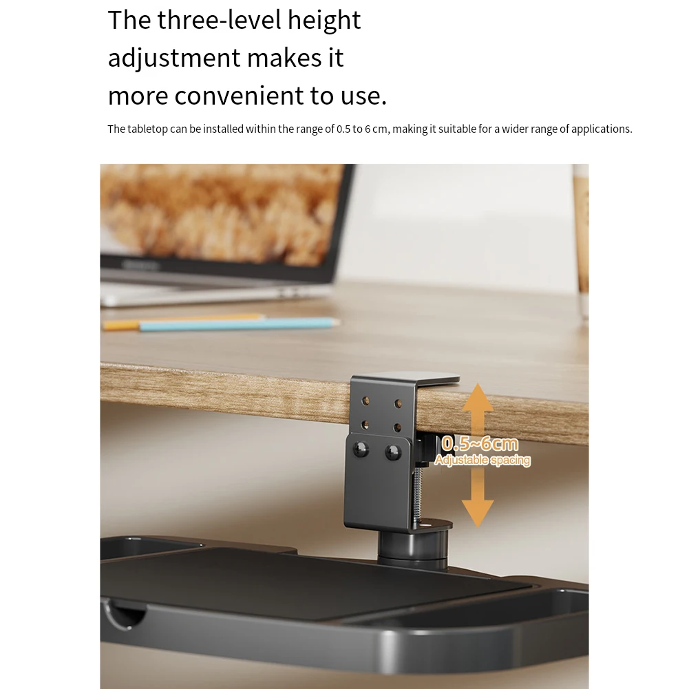 Clip On Desk Pad Rack with Adjustable Height and Sturdy Construction Featuring Rubber Cotton for Stable and Comfortable Use