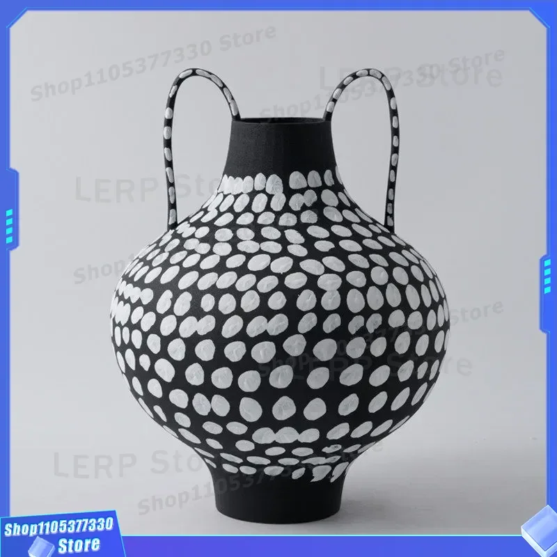 Nordic Beige Matte Ceramic Vase Simple Wabi Sabi Style Home Decor Ornament Art Flower Arrangement Device Textured Surface