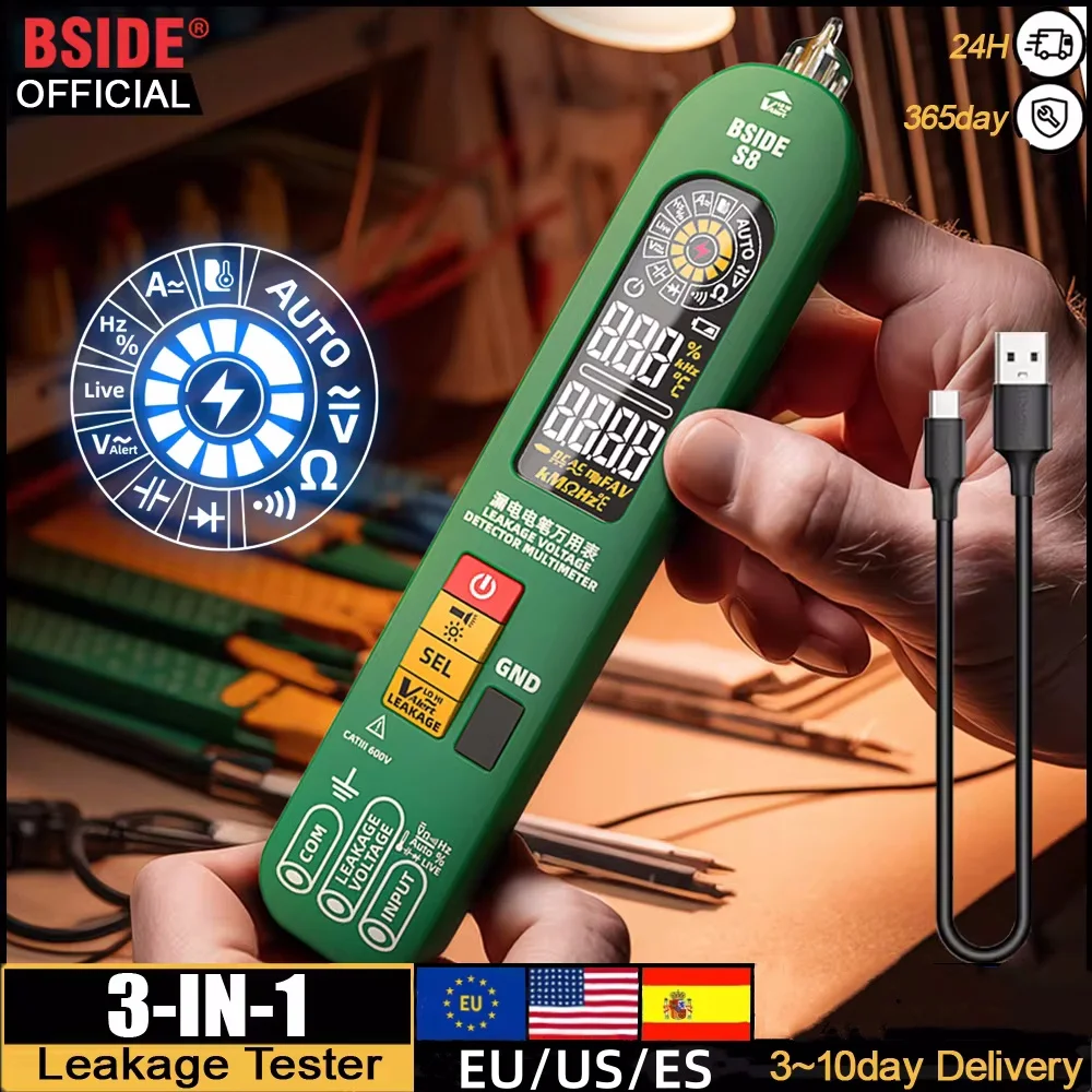 BSIDE S8 Digital Multimeter Smart Multifunction Tester Automatic/Manual DC AC Voltage Capacitance Ohm NCV Hz Diode Tester