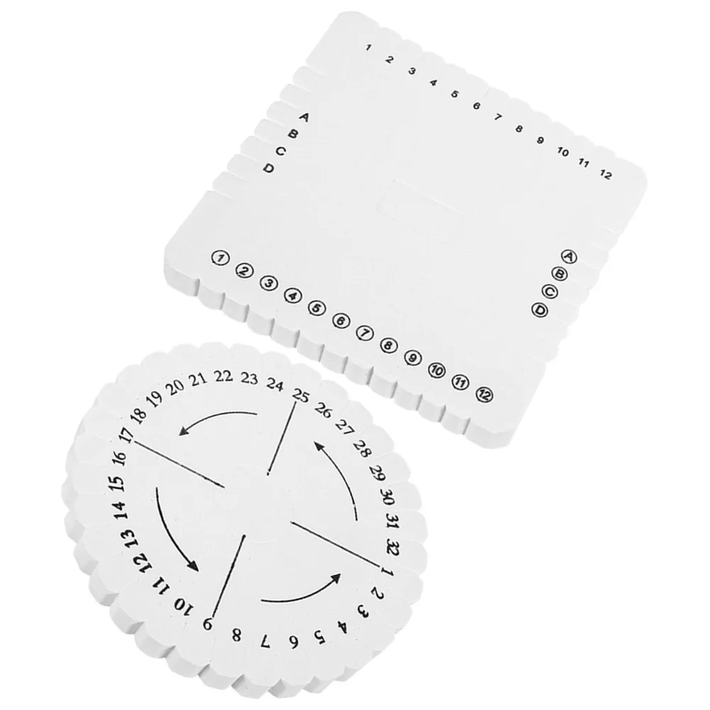 2Pcs Practical EVA Braiding Board White 10 * 10 * 0.9cm Knotting Foam Plate Knot Fixed Board Craft Hobby Creation