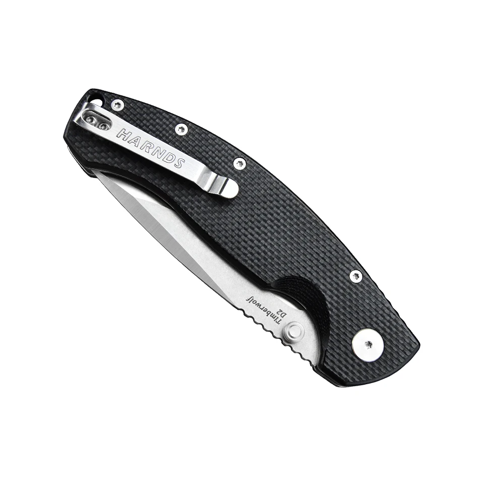 Harnds Timberwolf Folding Pocket Knife D2 Steel Blade G10 Handle Camping Outdoor Survival Hunting Tactical Knife EDC Tool CK2701