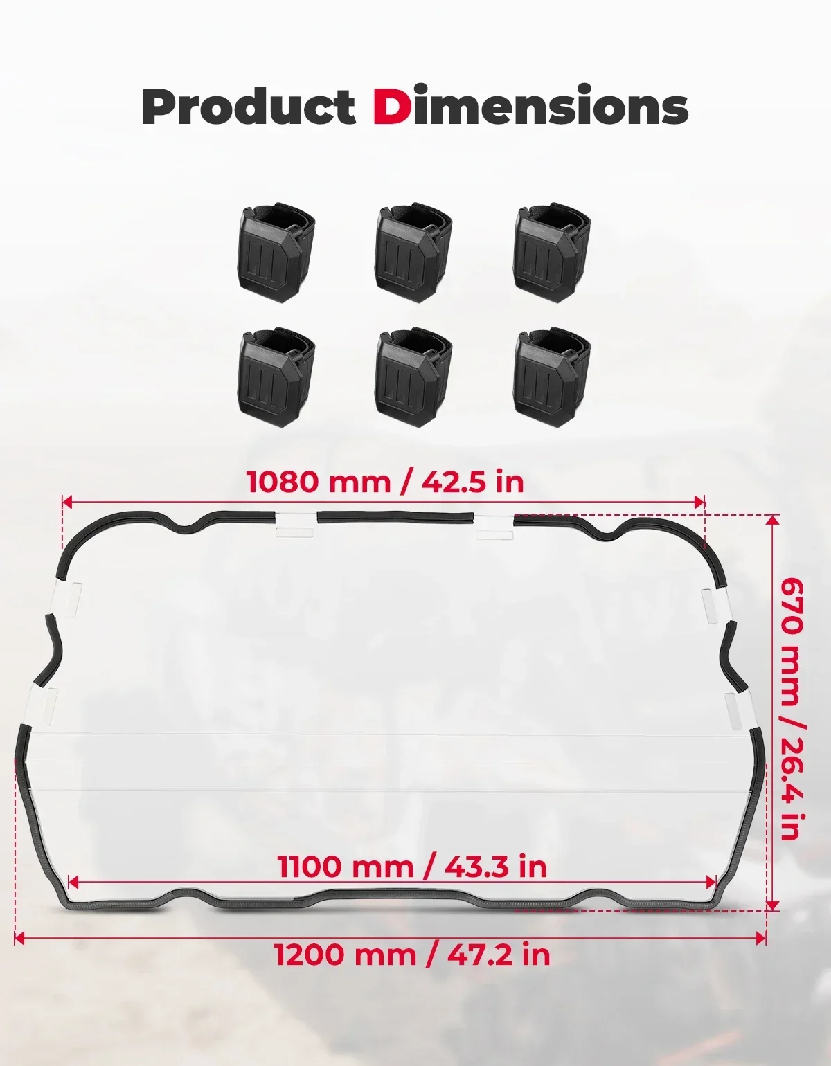 زجاج أمامي UTV كامل للكمبيوتر متوافق مع Polaris RZR XP 1000 /RZR XP 4 1000 2014-2022 2023 زجاج أمامي شفاف بأربعة مقاعد