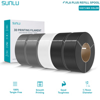 SUNLU 3D PLA PLUS Refill Filament 1.75mm Good Toughness Neatly Wound Plastic 3D Filament Refill for Reuseable Spool 5KG