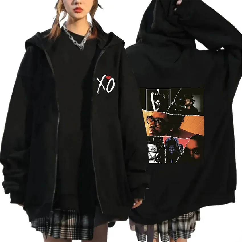 The Weeknd Xo Fashion Zipper felpa con cappuccio dopo le ore Til Dawn Zip Up Jacket felpa uomo donna Hip Hop Pullover felpe con cappuccio Streetwear