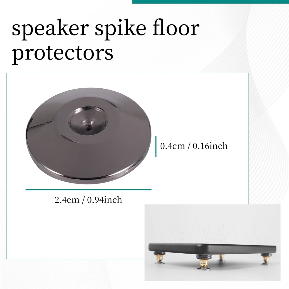 SMIEA 4 ชิ้นลําโพงทองแดงบริสุทธิ์ Spikes แผ่น HiFi ลําโพงกล่องแยกขาตั้งฟุตฐานกรวยรองเท้า Pad (สีดํา)