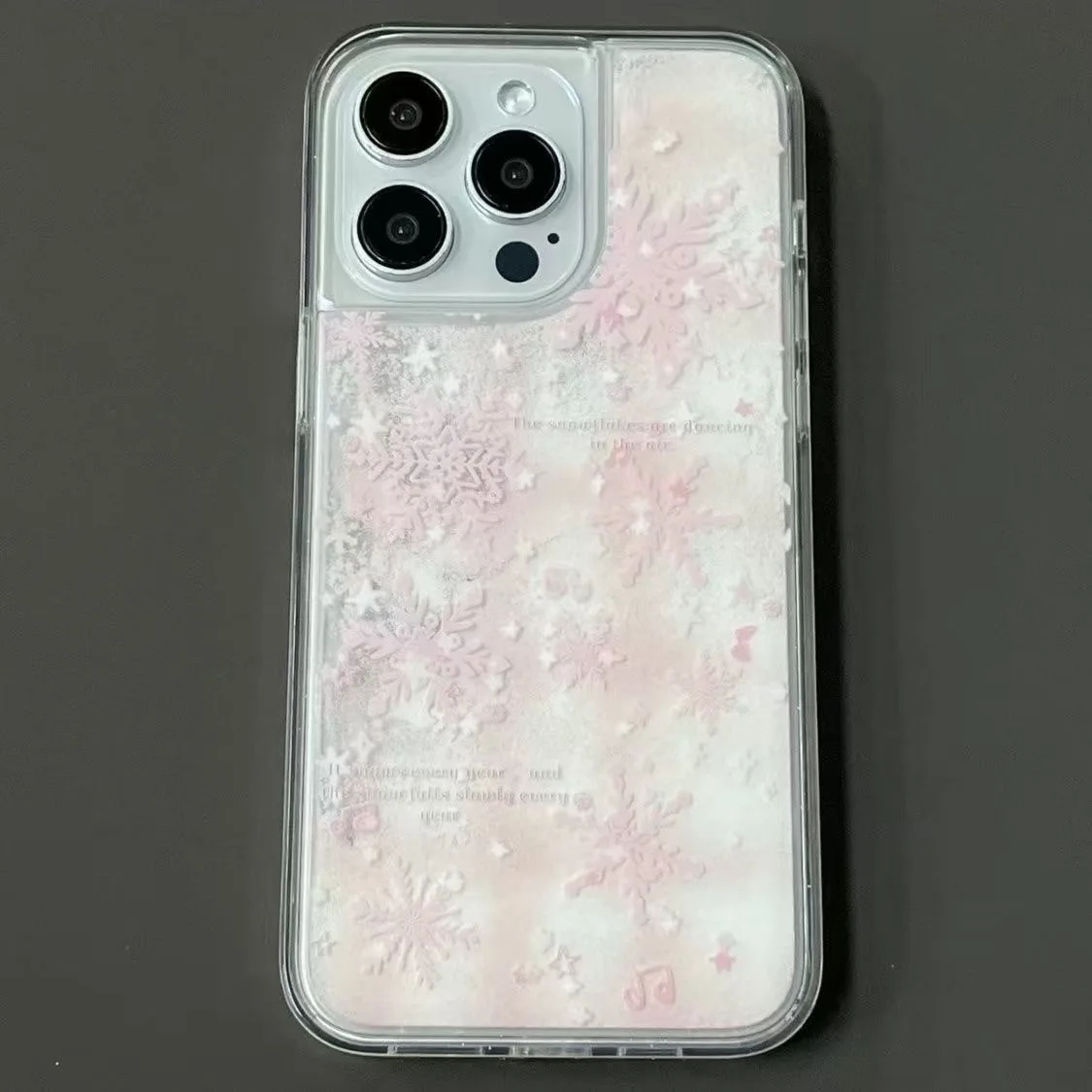 

luxury Christmas pink snowflake Clear Soft Case protection for iPhone 11 12 13 14 15 16 Pro Max XS XR 7 8 Plus X SE Hard Coque