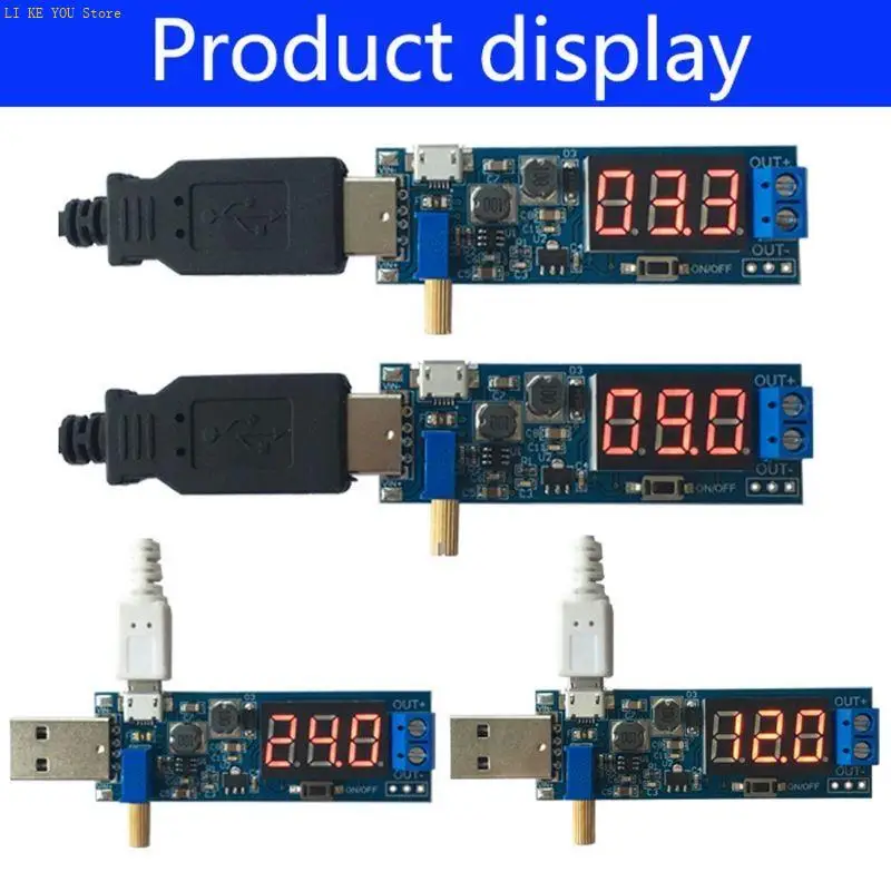 W3JE DC-DC 5V إلى 1.2V-24V USB خطوة لأعلى/لأسفل وحدة مزود الطاقة القابلة للتعديل