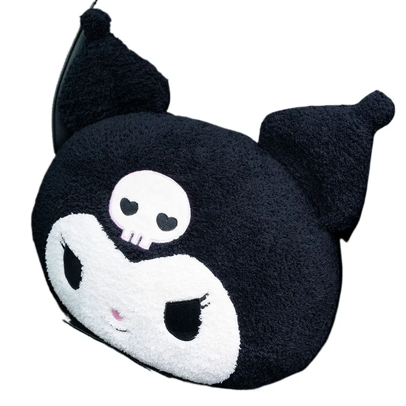 MINISO Sanrio Cartoon Kuromi Car Neck Pillow Waist Support Car Seat Pillow Cute Plush 4 Seasons Universal Ladies Car Accessories