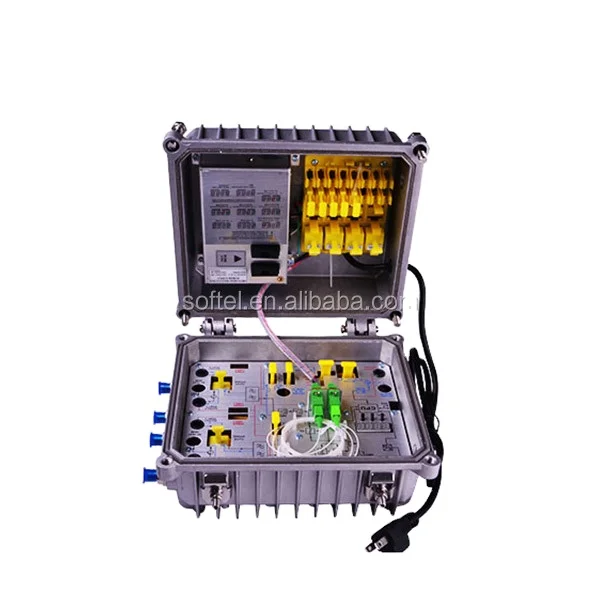 Softel 4 Way Output Catv Fiber Optic Receiver عقدة بصرية خارجية مع AGC