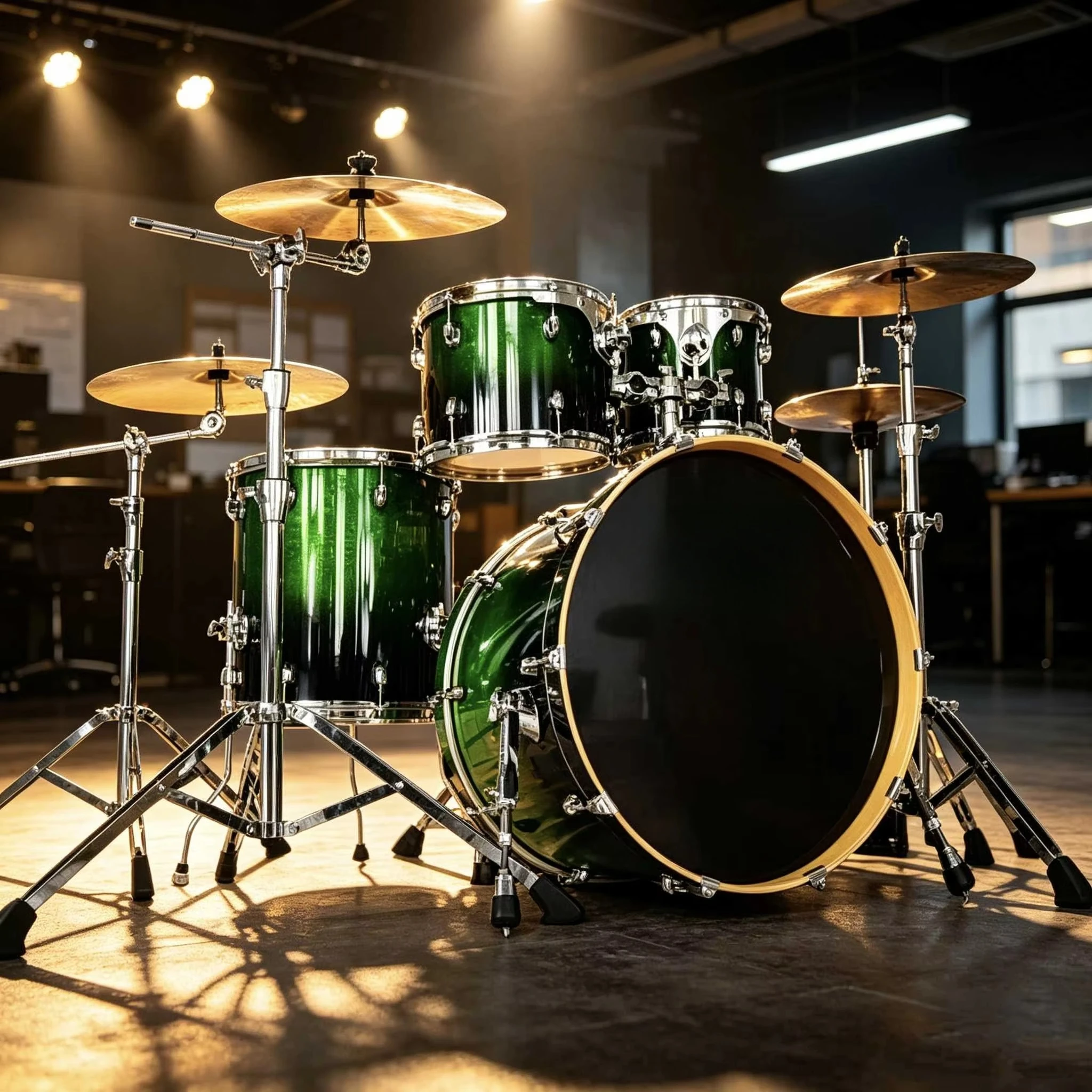 New Product High Grade 5-Piece Metal Acoustic Drum Set Full Kit with Adjustable Foldable Hardware for Professional Drummers