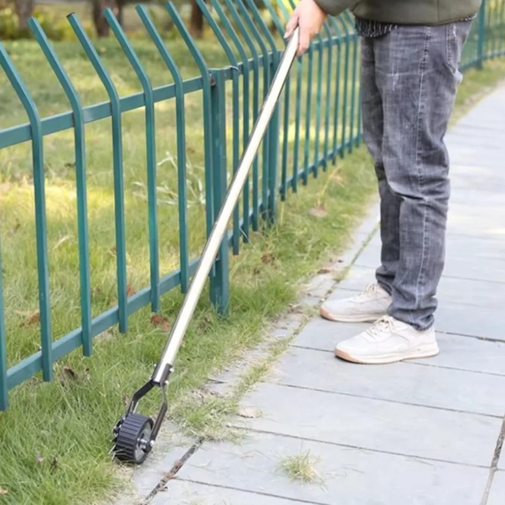 

Ручной триммер для газона из нержавеющей стали, быстрая металлическая конструкция, обрезной станок для газона, дизайн на колесах, легкий инструмент для кромки сада