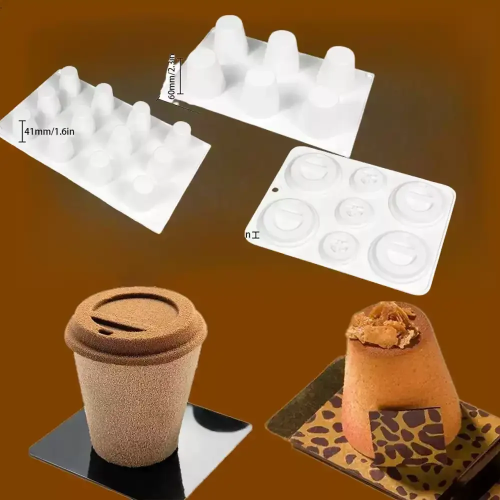 Coffee Cup Mousse Cake Silicone Mold Simulation Three-dimensional Milk Tea Cup Mug Cone Column Method Dessert