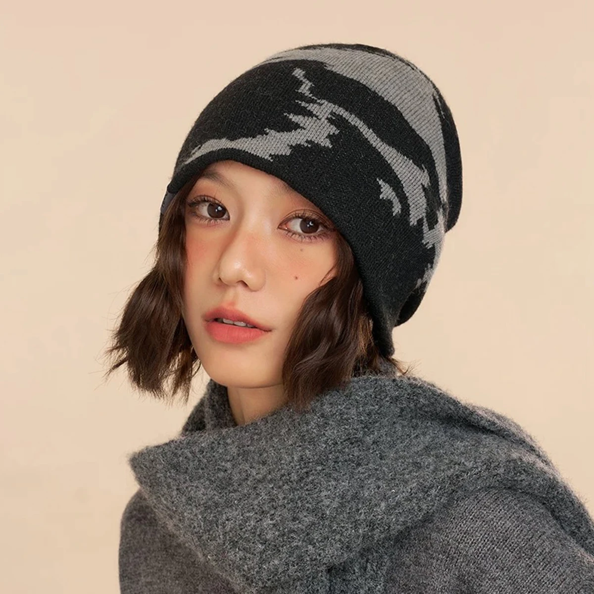 الأمريكية الرجعية الجاكار سكيتبوارد دوامة قبعات منسوجة جديد الرجال النساء الدافئة الهيب هوب موضة عادية تنوعا الشارع ins Beanies #4