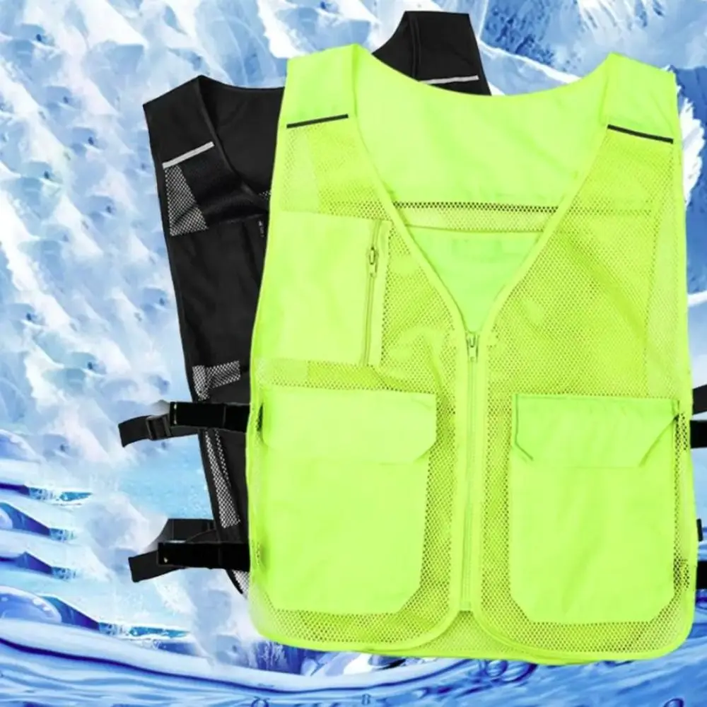 With 8 Ice Packs Ice Cooling Vest Waterproof Adjustable Outdoor Work Vest Multifunctional Convenient Outdoor Running Vest Hiking