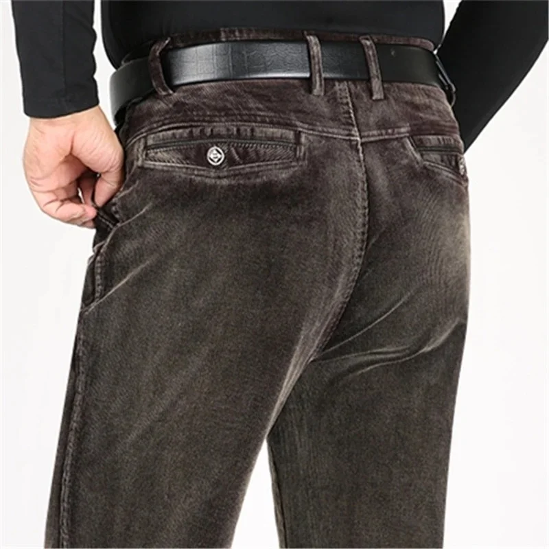 Corduroy Thick Trousers Men's Casual Pants Autumn Winter Cotton Full Length Straight Loose for Male