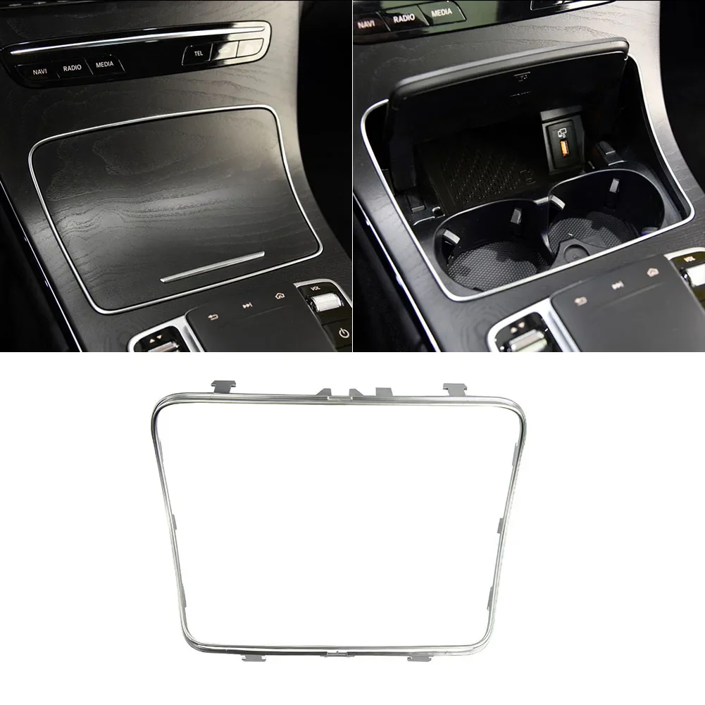 Plating Ashtray Trim Ring Center Console Ashtray Cup Holder Strip Trim for Mercedes Benz GLC C Class W205 W253 2015-2020