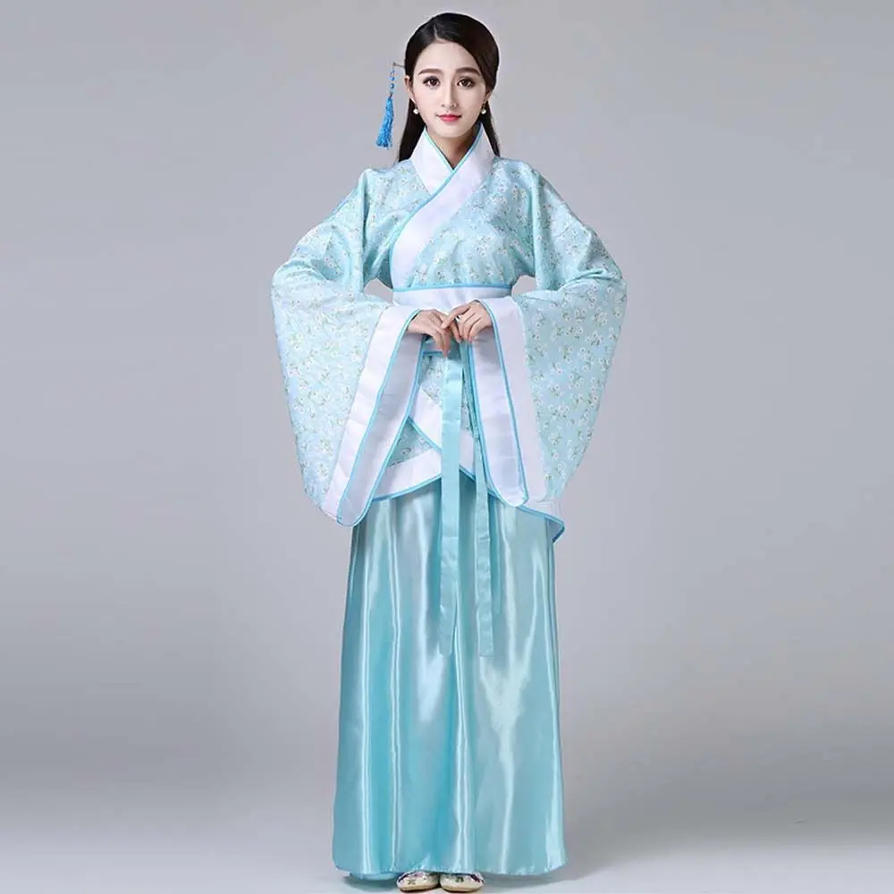 Stage Costumes Chinese Hanfu Skirt Performance Cosplay Dress Flower Embroidery Chinese Ancient Dress Chinese Folk Dance