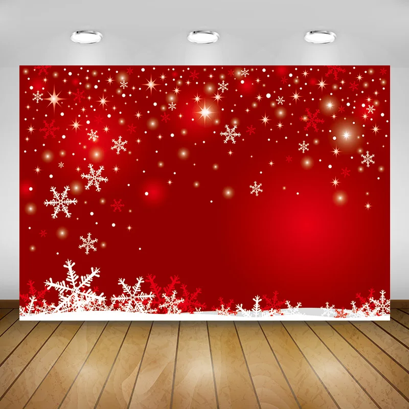 

SHUOZHIKE Christmas Theme Background Snowflake Red Christmas Background Children Portrait Backdrops For Photo Studio Props HE-66