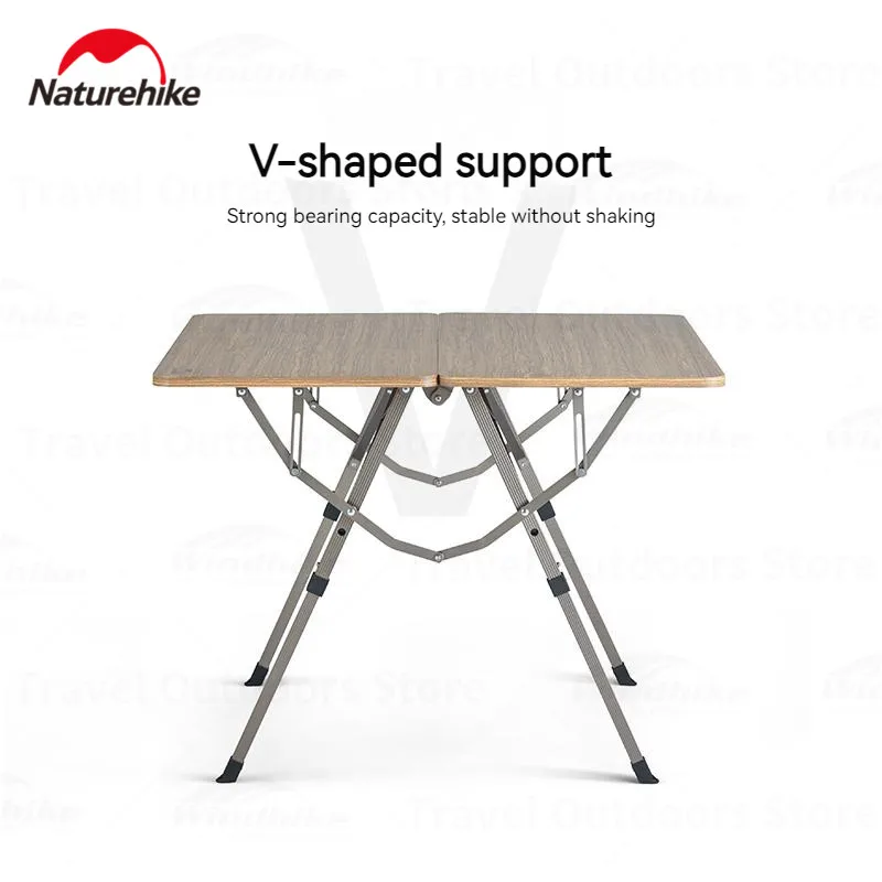 Naturehike Portable Folding Square Table Adjustable Height Lightweight Outdoor Camping Picnic Aluminum Alloy Table Mahjong Desk