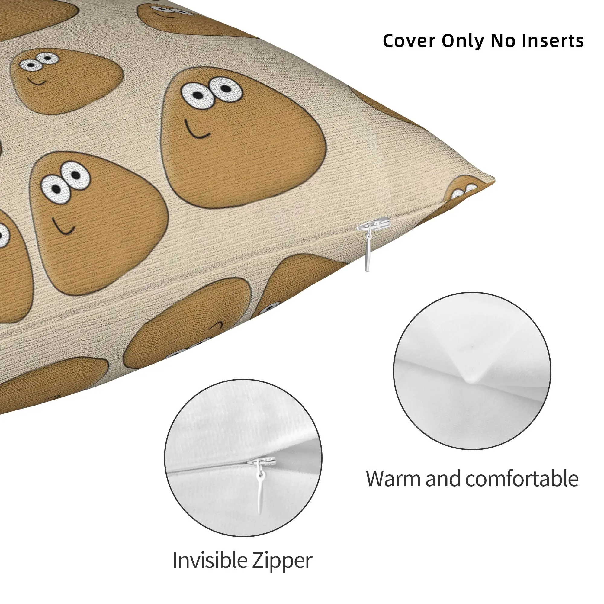 Soft Virtual-Alien Pet P-Pou Pillowcase Polyester Cushion Cover Decorations Cartoon Game Throw Pillow Case Cover Home Zippered