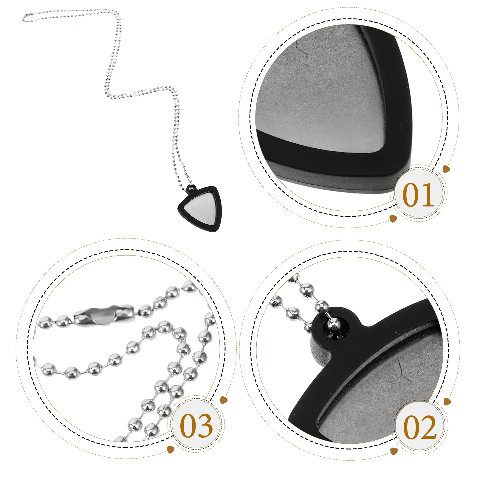 Guitar Pick Necklace Protectors Parts Heart-shaped Keychain Holder Stainless Steel Ukulele Picks